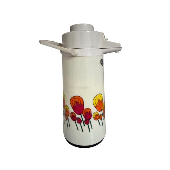 Vintage Floral Airpot Thermos Dispenser – Retro 70s - Picture 5 of 9